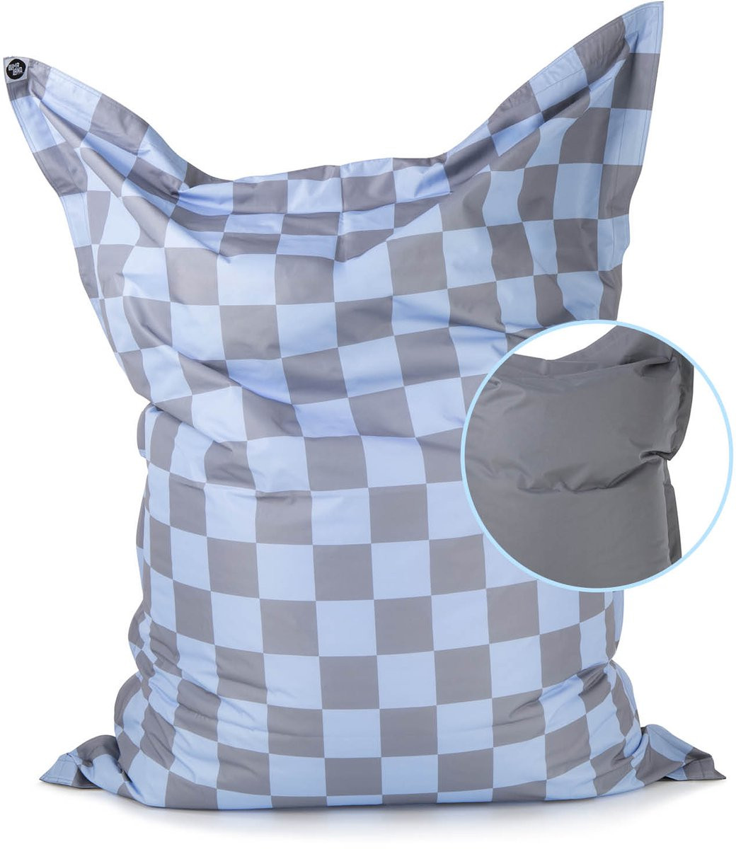 Lumaland XXL Zitzak Karo – Waterdichte Bean Bag voor Binnen & Buiten met EPS-vulling, 140 x 180 cm