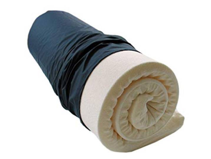Biona Reise-Matratzenauflage 6 cm Viscoschaum+Bezug+Matchsack (Frottee weiß, blau)