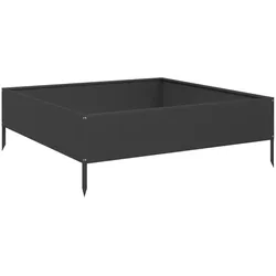Helloshop26 - Hochbeet für Pflanzen Blumen Terrasse Garten 100 x 100 x 33,5 cm schwarzer Stahl 02_0039282