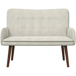 vidaXL, Sofa + Bettsofa, 2-Sitzer Sofa Creme 115 x 61 x 87 cm Samt (2-Sitzer)