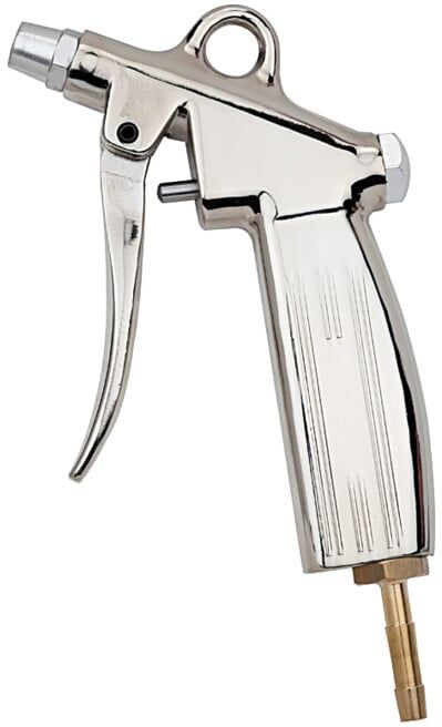 Riegler Pistolet à air soufflé, buse amortisseur, aluminium injecté nickelé, embout LW 6 (22 A/D)