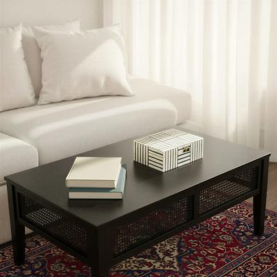 Storied Home Resin Box with Striped Block Pattern and Gold Clasp