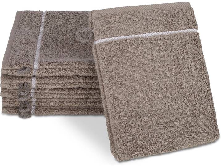 Waschhandschuh ROSS Überkaro 9032 , beige (flanell, champagner), B:12cm L:20cm, Frottier, Frottier, Handtücher, Waschhandschuh, 100% Baumwolle, made in Germany