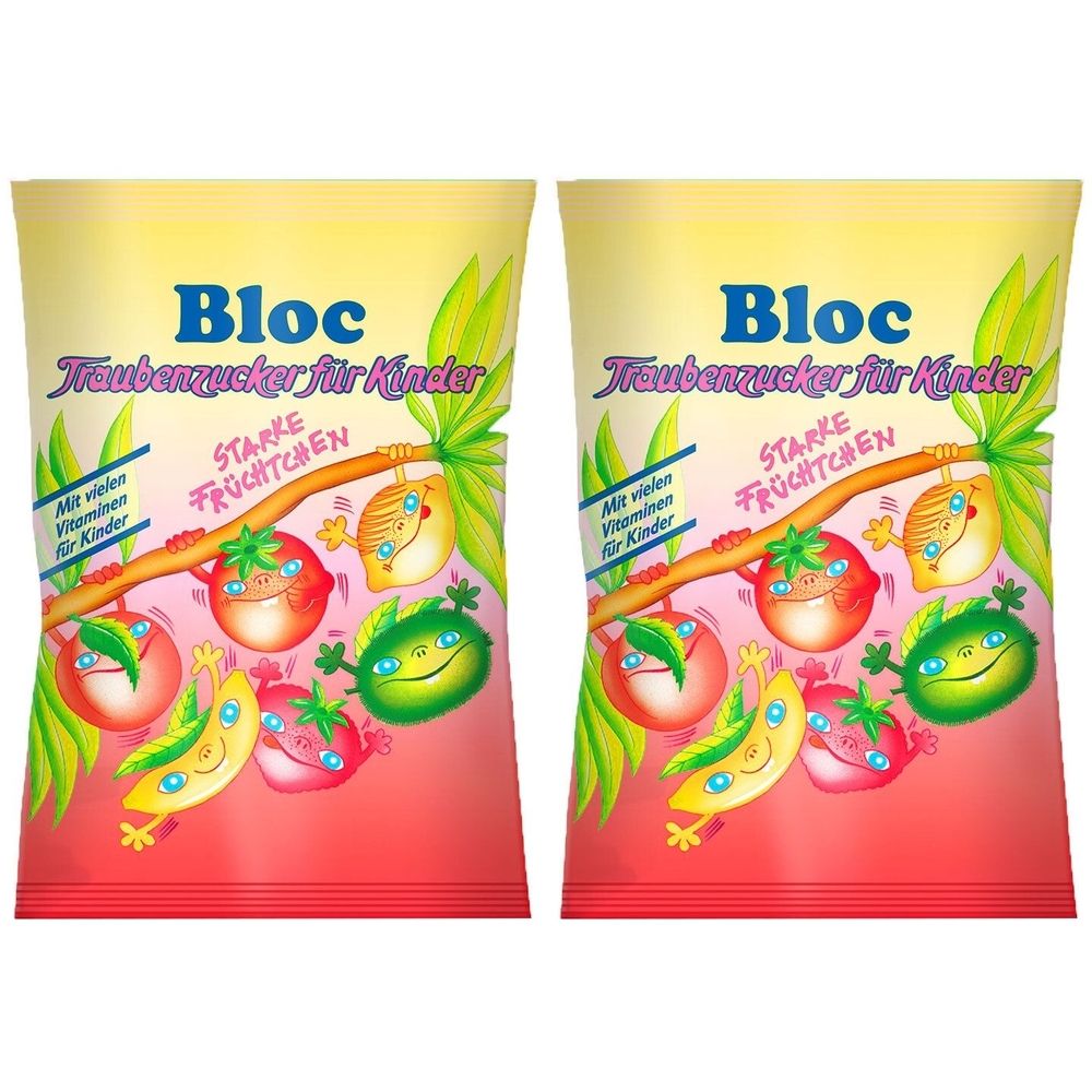 2x Bloc Kinder Traubenzucker 2x75 g Bonbons