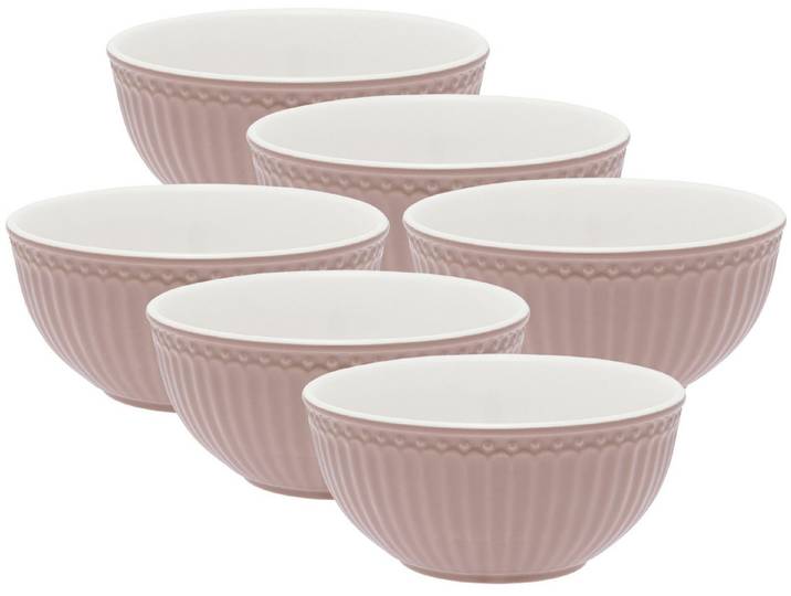 Greengate Geschirr-Set Alice Müslischale hazelnut brown 0,45l Set6, Steinzeug