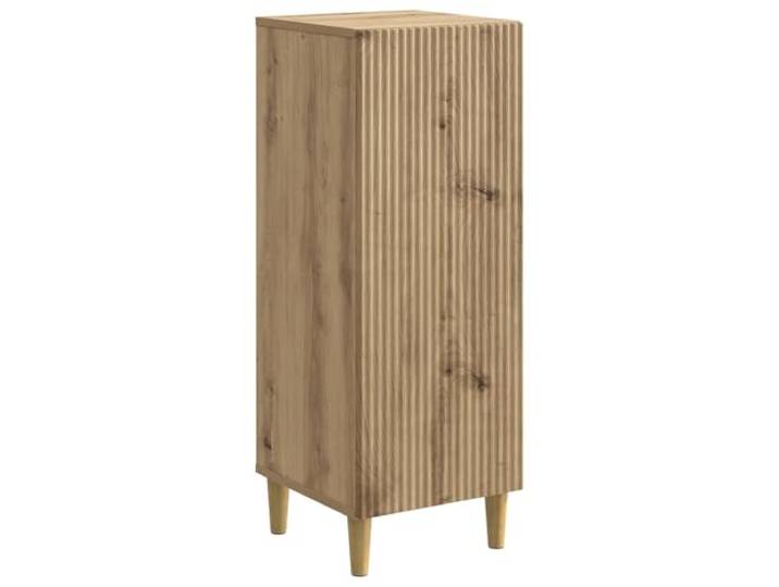 LASWWQMRF Sideboard Artisan-Eiche 33x34,5x90 cm Holzwerkstoff Schlankes Kommoden-Regal fuer Wohnzimmer und Flur, 1 Tuer mit 90-Grad-Scharnier, viel Stauraum fuer Dekoration.