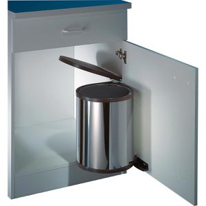 Wesco Einbaumülleimer Rondo 2, 010214-42, ab 40cm Schrankbreite, Edelstahl, 13 Liter