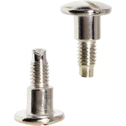 100 Schrauben für Buchschrauben, 7,5 mm + 5 mm, vernickelt, 100 Stück, Metall, silber