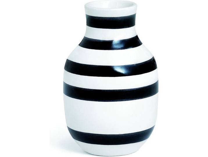Kähler Design Vaas Omaggio - Hoogte 12\,5 cm - Porselein - Zwart/Wit
