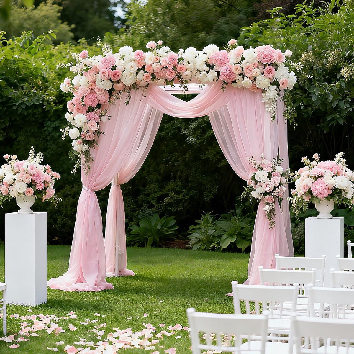 Zachte tule decoratiestof voor bruiloft en feest, Roze, 3 m