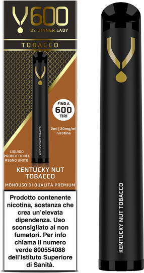 Dinner Lady Kentucky Nut Tobacco V600 Usa E Getta - 600 Puff