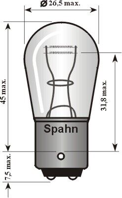 Spahn Glühlampen Glühlampe, Park-/positionsleuchte P21/5w (2 Stk.) Bl2014