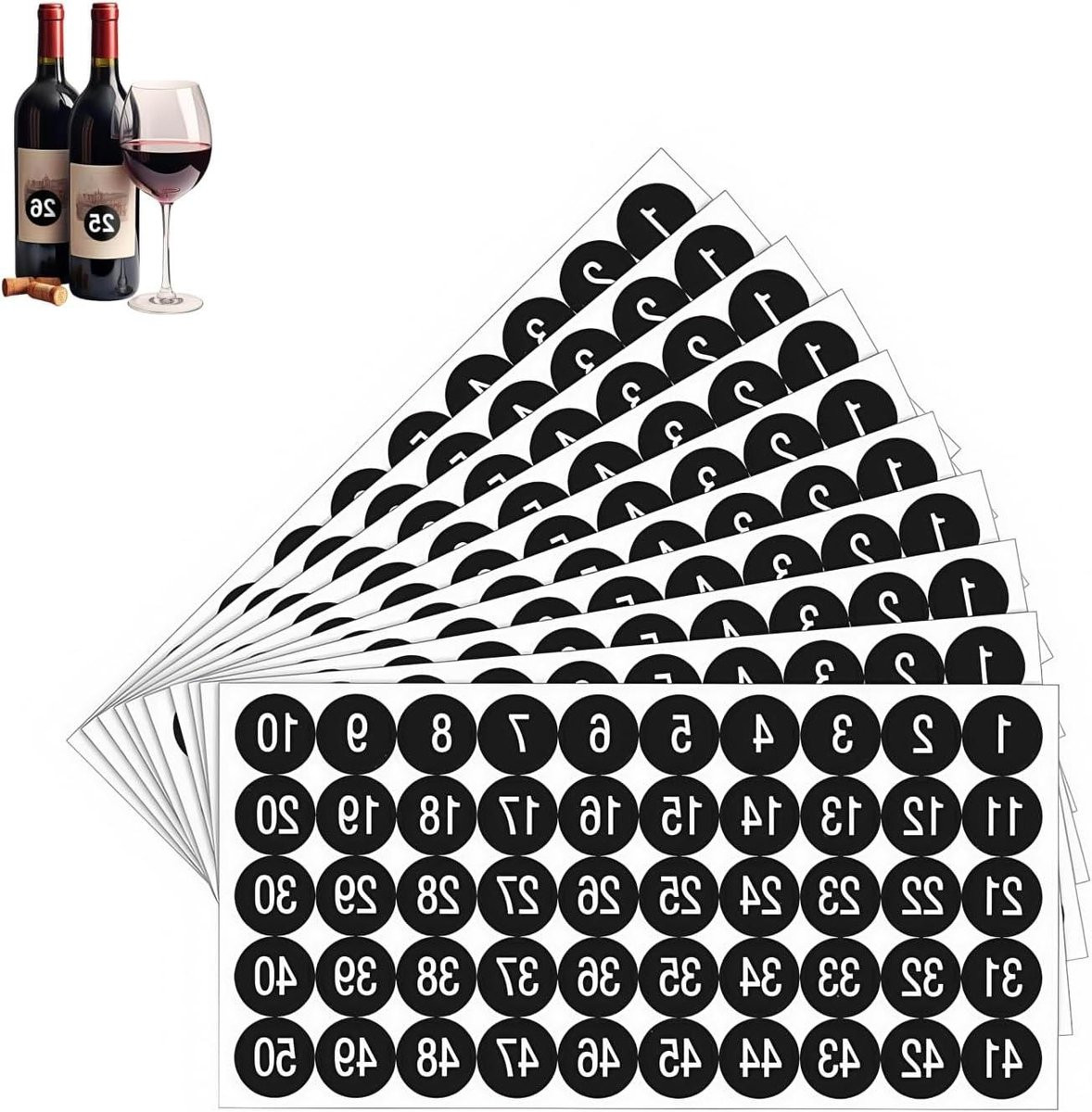 Zelfklevende PVC Nummer Stickers in het zwart, 10 stuks voor decoratieprojecten
