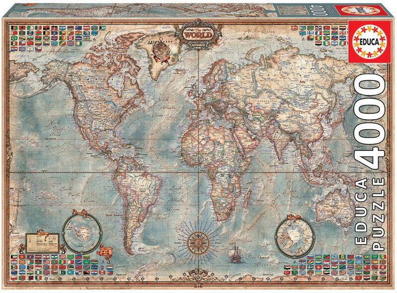 Puzzle 4000 pcs Mappemonde - Educa