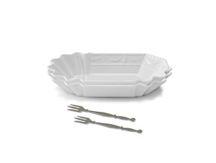 KPM Berlin KURLAND Currywurstschale Weiß 19x11cm - Handgefertigte Porzellan-Servierschale mit KURLAND-Relief von 1790