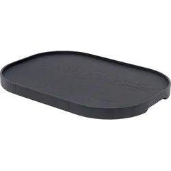 Bosign Tablett L oval schwarz matt Weidenholz mit Anti-Rutsch-Beschichtung
