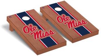 Skip's Garage Ole Miss Rebels Rosewood Cornhole Board Set