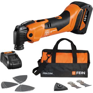 Fein Multifunktionswerkzeug MultiMaster AMM 500 PLUS 4 AH, Akku, 18 V / 4 Ah, mit Akku, Ladegerät, Zubehör-Set und Tasche