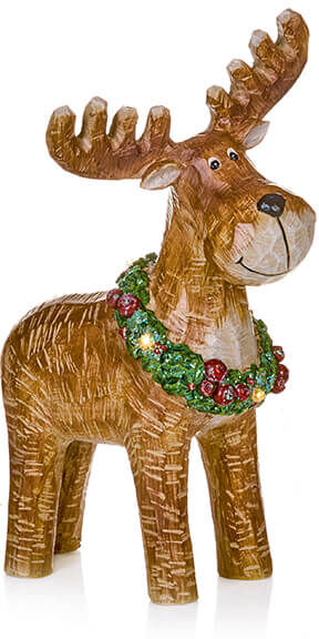 Premier Decorations Premier Battery Operated Reindeer with Wreath Decoration