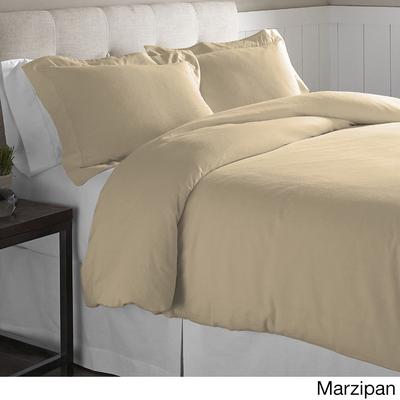 Pointehaven Oversized Solid Cotton Flannel Oversized Duvet Set