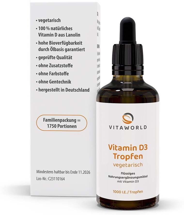 vitaworld Vitamin D3 1000 I.e. pro Tag Tropfen zum Einnehmen 50 ml