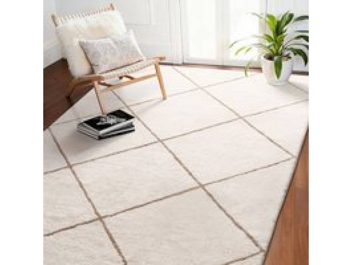 VEVOR Kurzflor Teppich 2743x1829 mm, kuscheliger Wohnzimmerteppich, 20 mm Florhöhe, Bodenteppich für Wohnzimmer, Schlafzimmer, Wintergarten, fusselfrei und mit rutschfester TPR-Unterseite, weiß