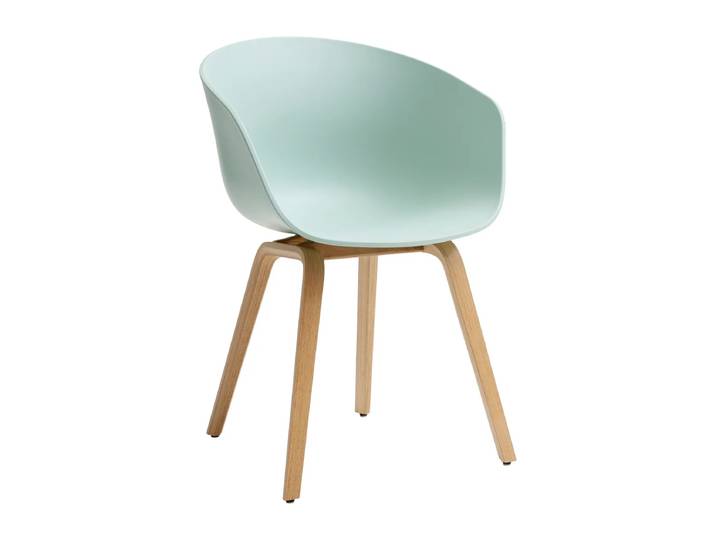 HAY - About A Chair AAC 22, Eiche lackiert / dusty mint 2.0 (Kunststoffgleiter)