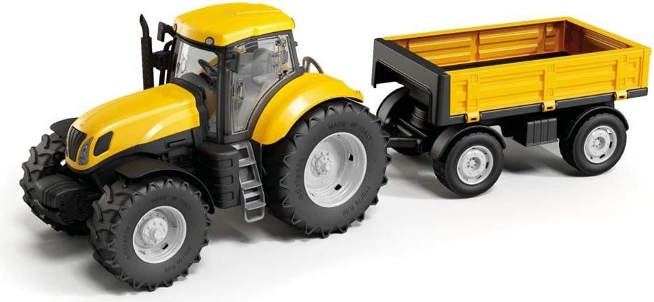 Tupiko Tractor met aanhanger, geel