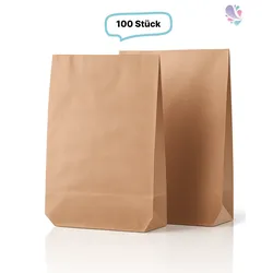 Recyclingpapier Müllbeutel, 110-120 Liter, 100 Stk, Papier unbedruckt, braun, 70x95cm