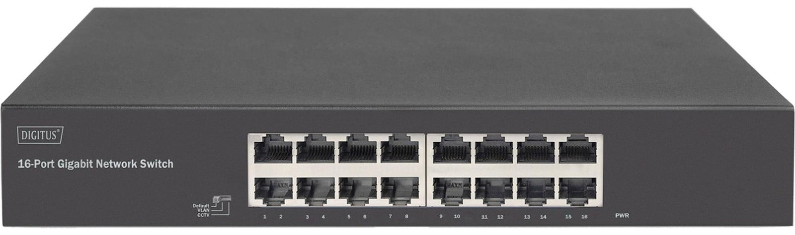 DIGITUS DN-80112-2 Switch 16-Port Gigabit 19 inch unmanaged zwart