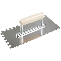 Hufa Buttering-Floating Kelle Edelstahl Holzgriff 280x130mm 4x4/10x10mm gezahnt
