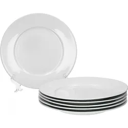 Van Well | URBAN Eßteller flach 27 cm creme 6er Set  - Steinzeug  modernes Geschirr, funktional & stylish