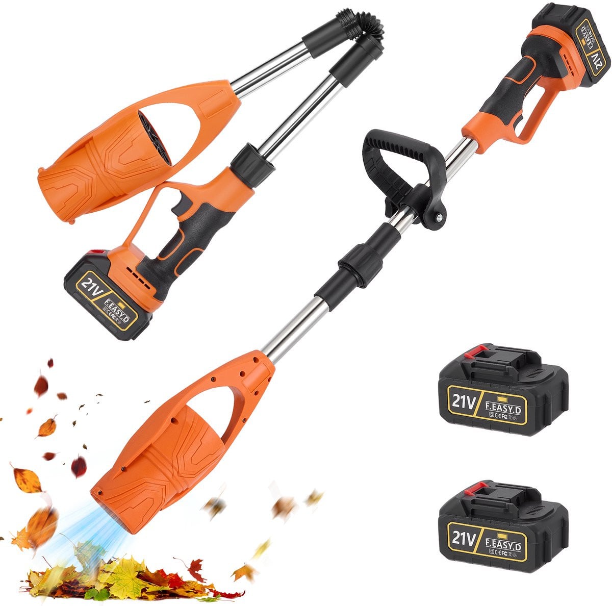 Oranje Bladblazer met 21V Lithium-Ionen Batterij en Borstelloze Motor voor Professionals