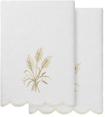 Authentic Hotel and Spa 100% Turkish Cotton WHITNEY Scallop Embellished Towel Collection.