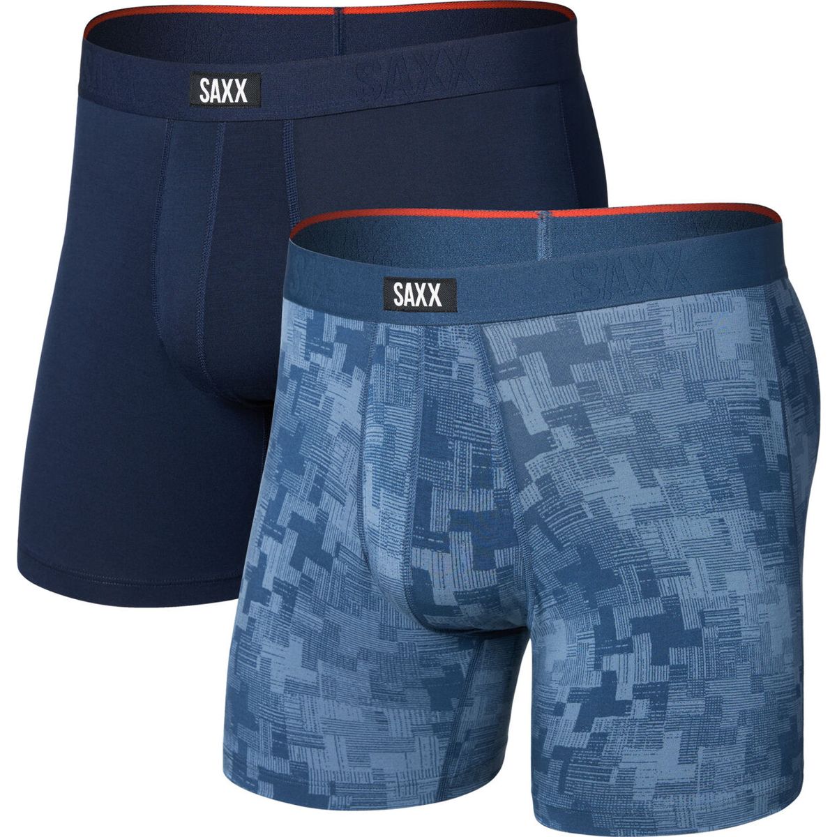 Saxx Vibe Xtra Soft Comfort Boxer Brief FLY 2PK frenetic tweed/maritime (FTM) L SXPP2VX-FTM-L