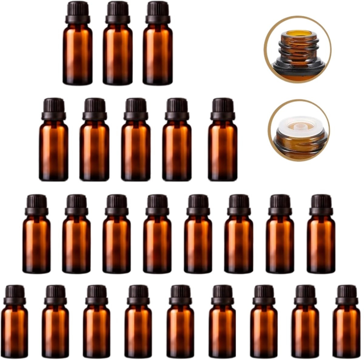50x Lege glazen druppelflesjes van 20 ml