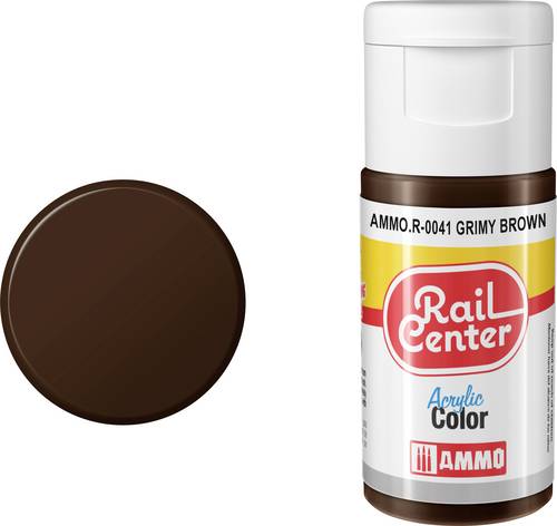 Rail Center AMMO.R-0041 Modellbau-Farbe Acryl, Dunkelbraun matt 20ml