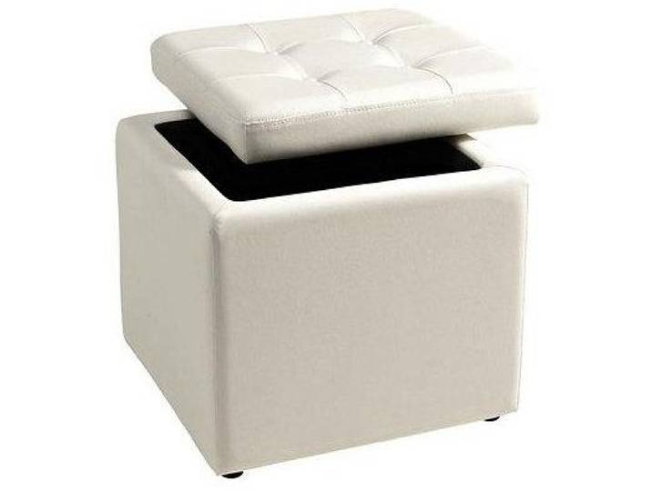 Sitzwürfel HOME AFFAIRE, weiss (weiß), B:41cm H:40cm, Obermaterial: 100% Polyvinylidenchlorid, Hocker, Sitzwürfel, mit gepolstertem Deckel