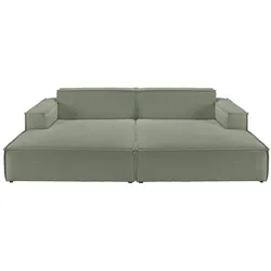 KAWOLA Big Sofa SAMU Feincord olivgrün