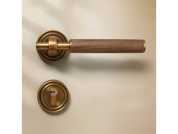 Serrures de porte de chambre à coucher de style vintage ; poignées de porte intérieures rétro en bois massif ; serrures de porte en bois de noyer silencieuses de style chinois
