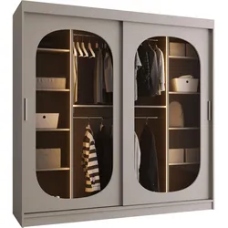 SCHWEBETÜRENSCHRANK Bahrajn 200 mit LED Beleuchtung