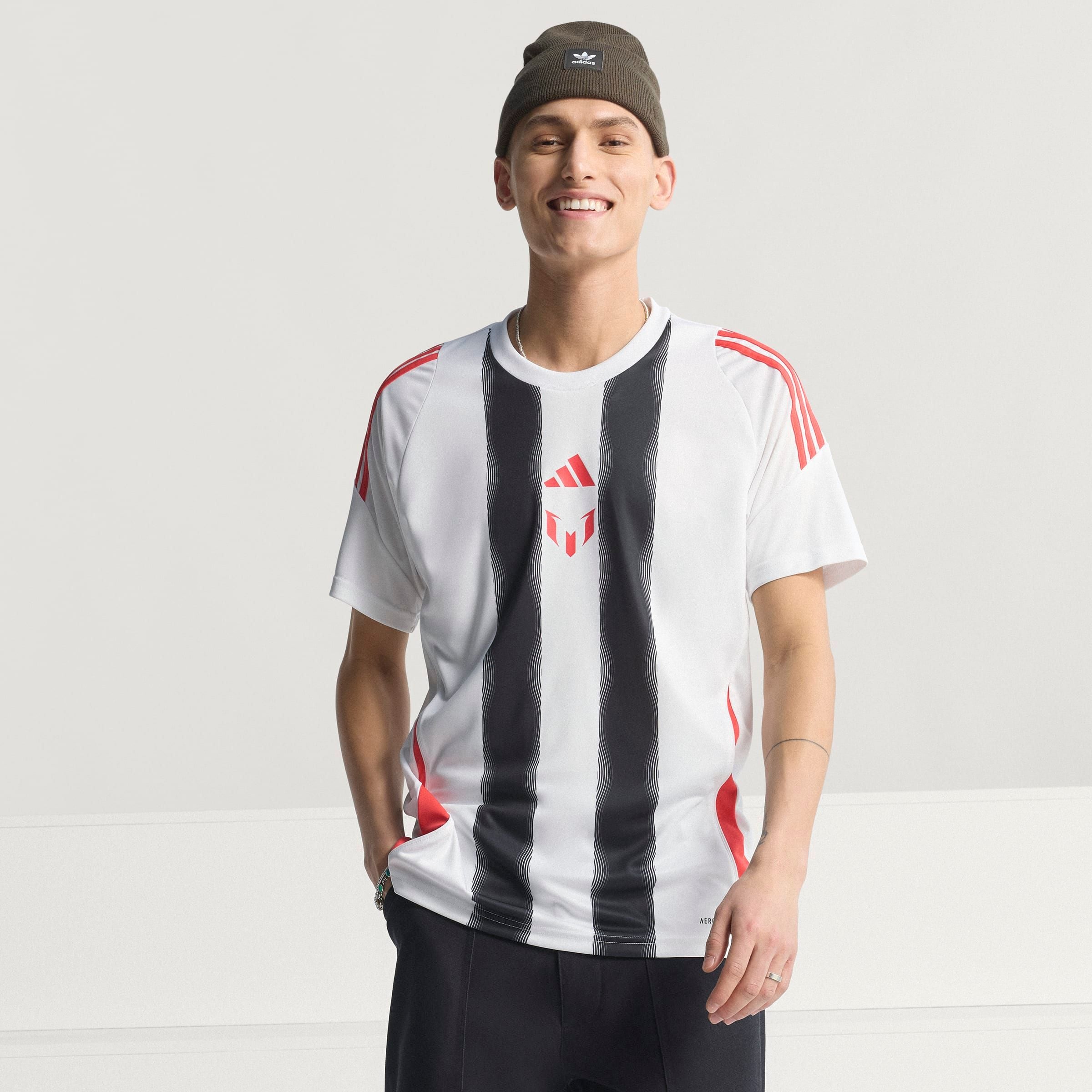 Fußballtrikot ADIDAS PERFORMANCE "MESSI TRAININGSTRIKOT", Herren, Gr. XL, weiß, Obermaterial: 100% Polyester, Rundhals, Trikots Fußballtrikot