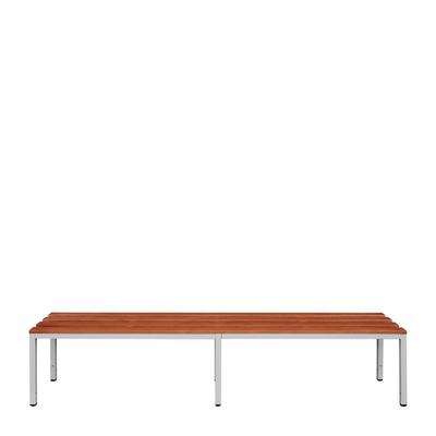 Sitzbank, 400 x 2000 x 400 mm, lichtgrau/buche