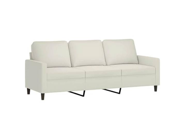 Todiikf 3-Sitzer Sofa Samt 180 cm Couch mit Metallgestell Creme Elegante Polstercouch mit weichem Bezug und stabiler Metallbasis fuer Wohnzimmer, Ruhebereich und Gästezimmer.