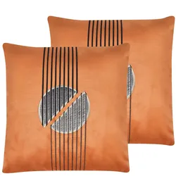 DEKOKISSEN 2er-Set Orange 45/45 cm Ceropegia