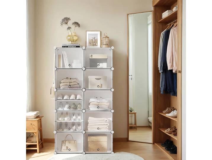 Étagère modulable Kerpur 83 x 156 x 32cm Blanc Lot de