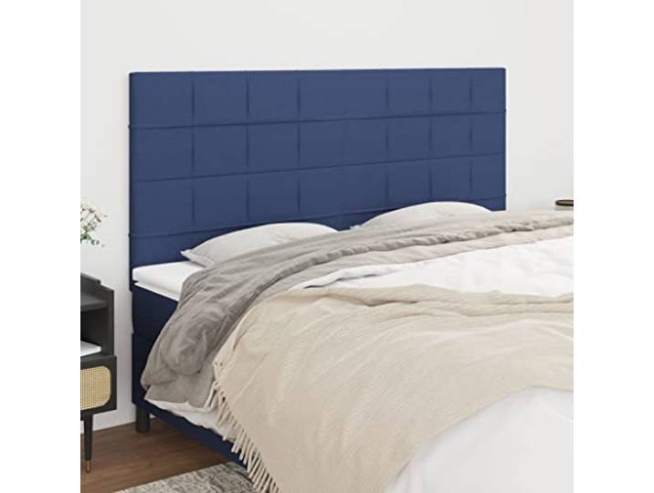 RJPLMFV Kopfteil, Blau, 200 cm, Stoff, verstellbar Klassisches Design, stabile Holzfüße, Rückenstütze, einfache Montage