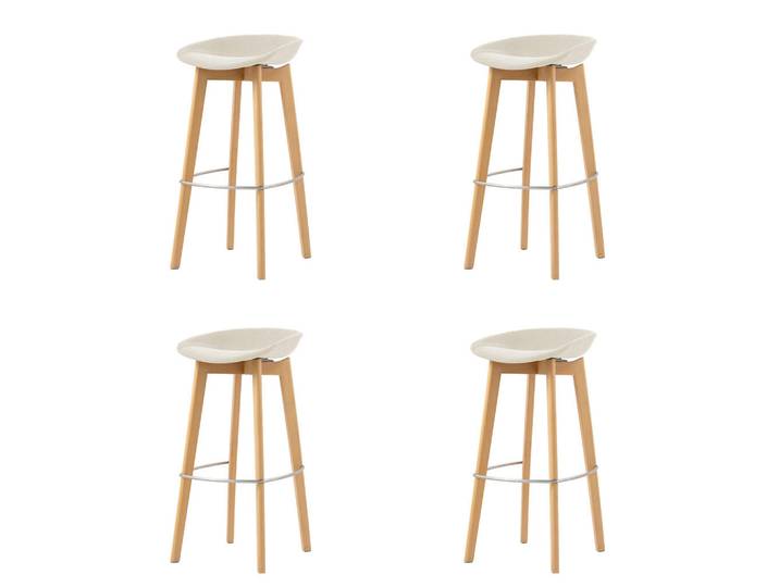 Mid.you Barhocker-Set, Beige, Holz, Metall, Birke, 44.5x90x46 cm, Europäischer Sicherheitsstandard, stapelbar, UV-beständig, Esszimmer, Barmöbel, Barhocker