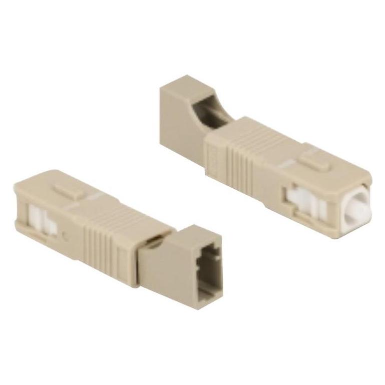 Delock LWL Hybrid Kupplung SC Simplex Stecker zu LC Simplex Buchse beige (Netzwerk Kupplung) (87942)