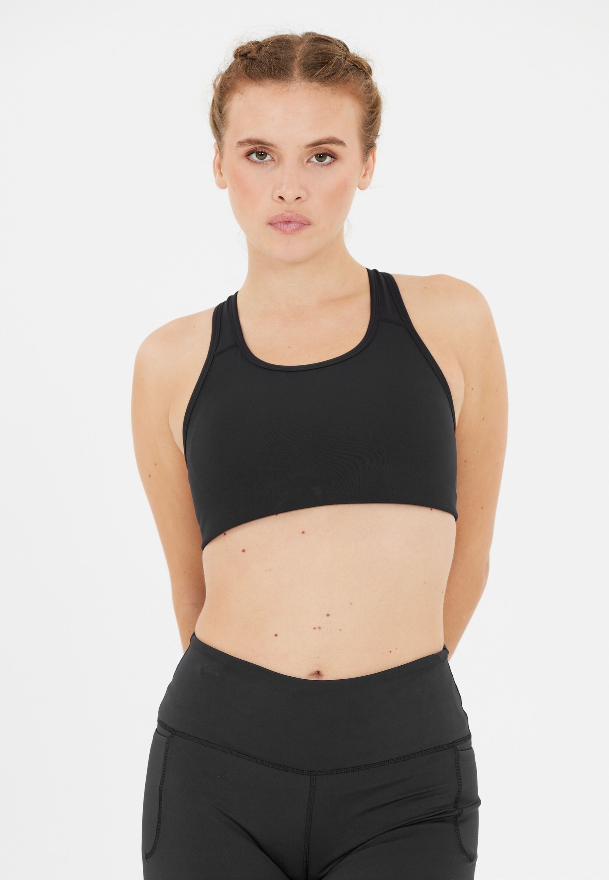 Sport-BH ENDURANCE "Alanie", Damen, Gr. S, schwarz, 82% Polyester, 18% Elasthan, unifarben, BHs Sport-BH, mit bequemen Cups und Racerback-Design